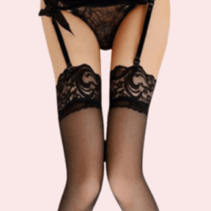 Black Lace Suspender Belt Lingerie Set