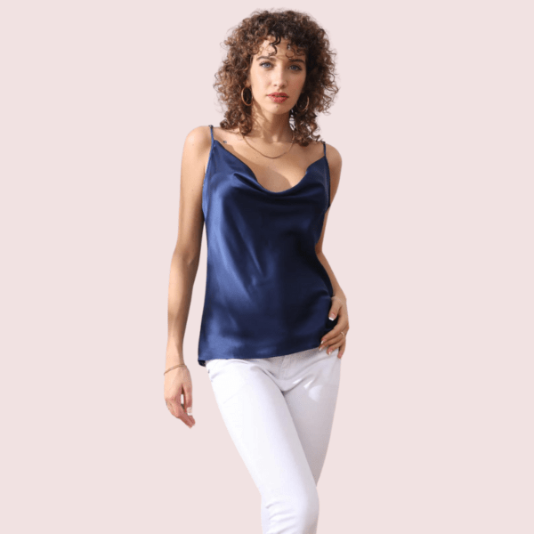 Elegant Cowl Neck Silk Camisole for Women - Image 3
