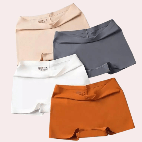 Women's Seamless Ice Silk Boyshorts Panties (4pcs) - Image 4