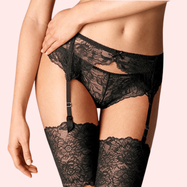 Seductive & Sultry Black Lace Garter Belt - Image 6