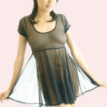 Plus Size Sexy Black Sheer Mesh Skater Dress