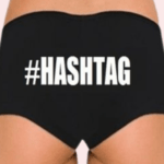 Customize Black Hashtag Cotton Boyshort Panty