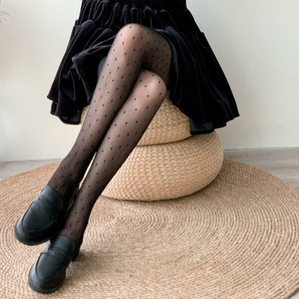 Women polka dot silky pantyhose - Image 4
