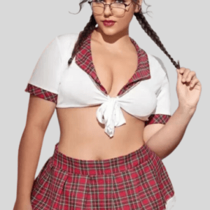 French Daina Schoolgirl Sweetheart Roleplay Costume with Luxury Panty Gift