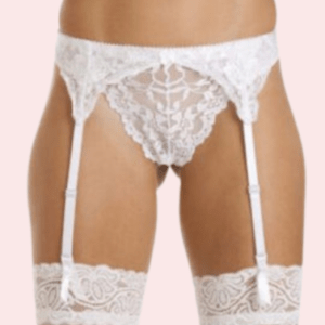 Silky White Lace Garter Belt for Women