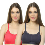 2-Pack Cotton Cage Strap Back Sports Bra