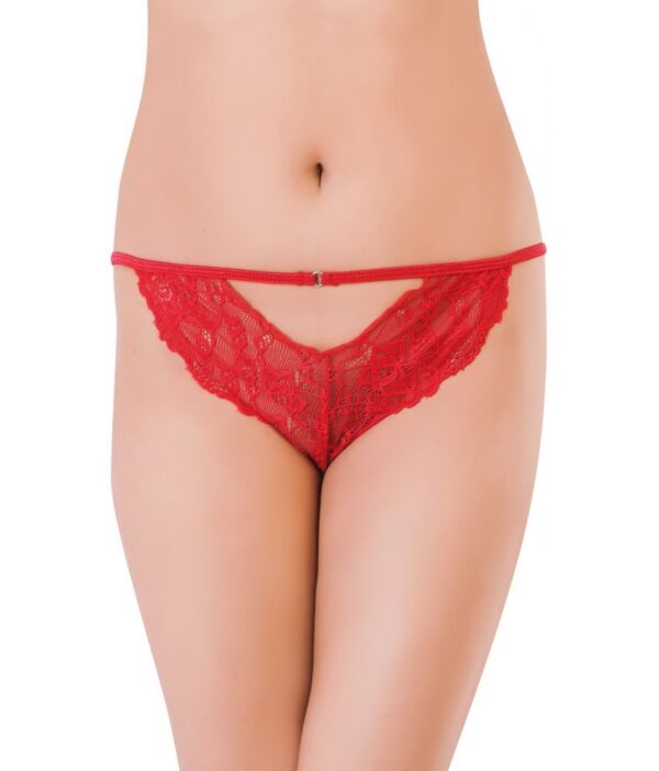 Beautiful Lace Red Women's Cheekies ( Pack of 1 ) - Image 2