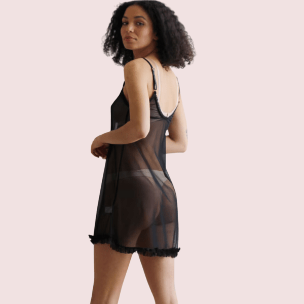 Plus Size Transparent Black Chemise - Image 5