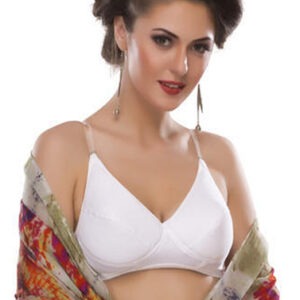 Pure cotton wire free white bra for summers
