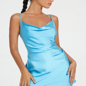 Romantic & Chic Glossy silk Mini Dress