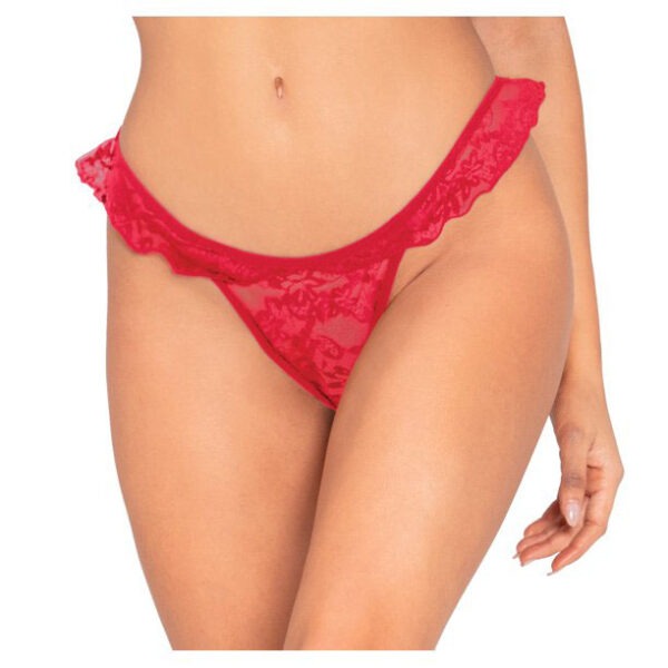2 Pack Sexy Lace Ruffled Thong Panties - Image 2